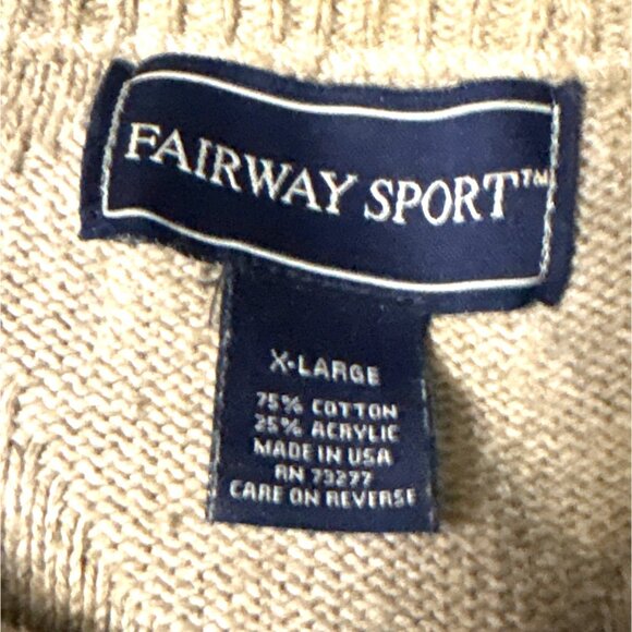 Fairway Sport Golf Embroidered Knit Sweater Xl Made In Usa - Picture 3 of 6